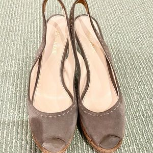 Prada  suede gray heel sandals